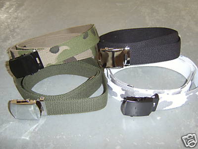Ceinture toile avec boucle<br>Longueur rglable<br>Longueur maxi : 130cm<br>Plusieurs coloris disponibles<br>Etat Neuf